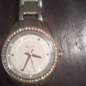 Ladies silver fossil watch